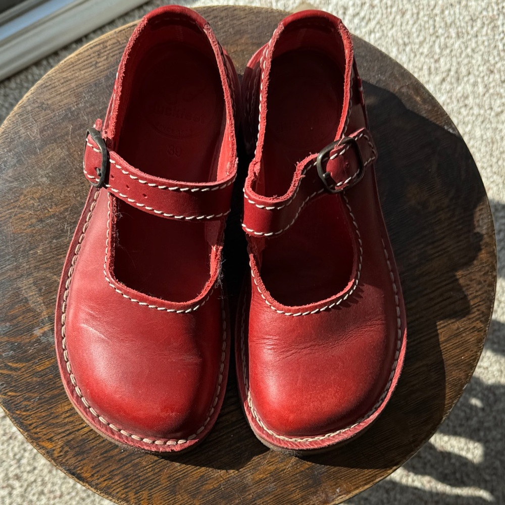 Red Leather Duckfeet Himmerland size 39